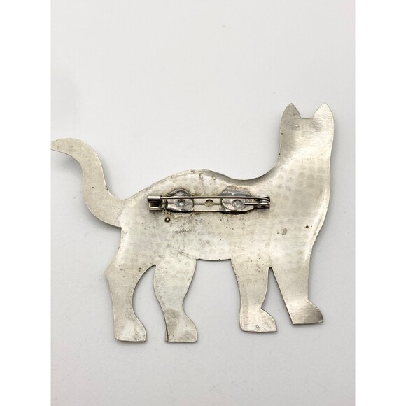 Vintage Mid-Century Lang KITTEN with BALL of YARN Sterling  Vintage rare handcrafted cat kitten brooch pin
